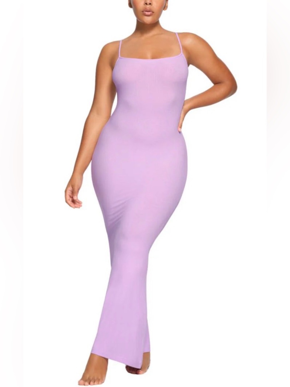 SKIMS Soft Lounge Long Slip Dress Sugar Plum Maxi Length Size Large NWT
